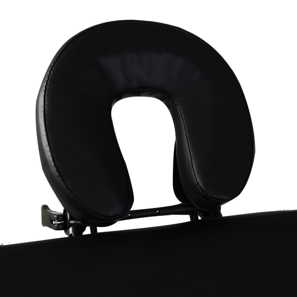 Table de massage pliable 2 zones avec cadre en aluminium noir