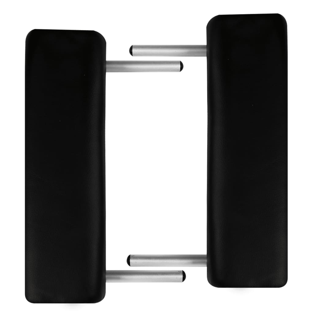 Table de massage à cadre en aluminium, pliable 3 zones noir