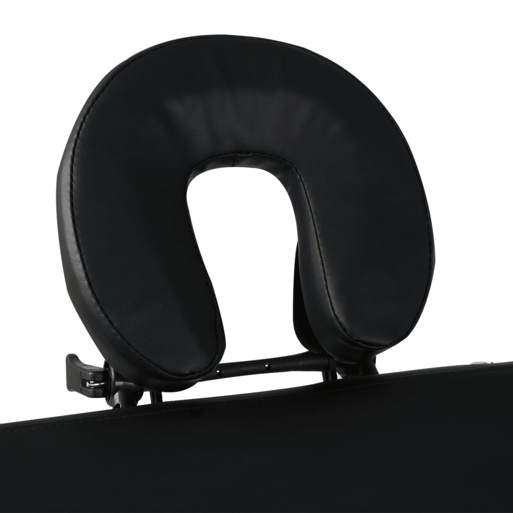 Massage Table Foldable 4-Zone with Wooden Frame Black