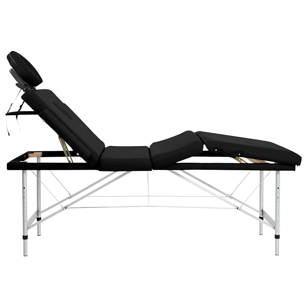 Portable Massage Table 4-Zone with Aluminum Frame Black