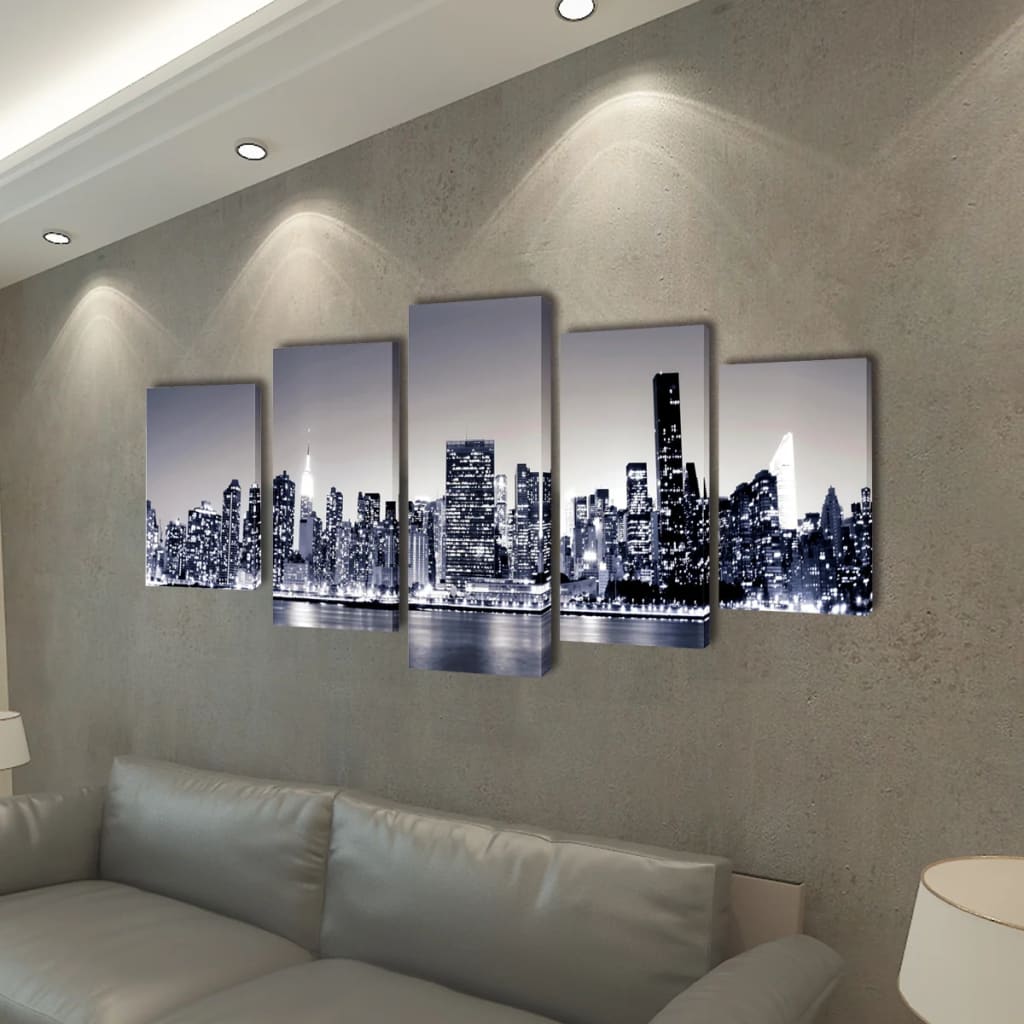 Lot de tableaux décoratifs monochromes New York 200 x 100 cm