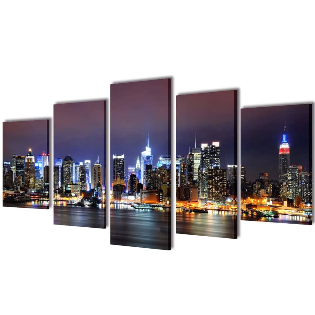 Tableaux Décoration Set New York en couleur 200 x 100 cm