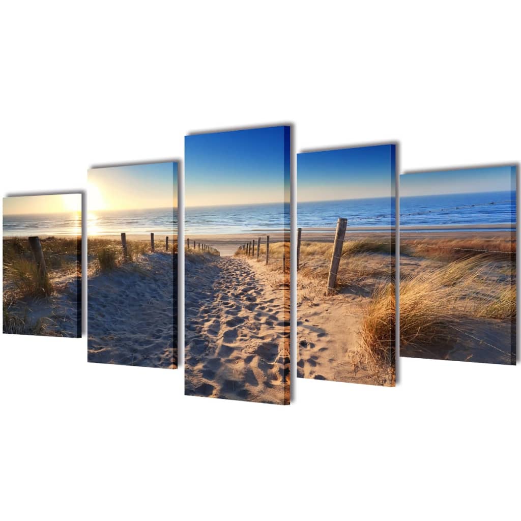 Pictures Decoration Set Beach 100 x 50 cm