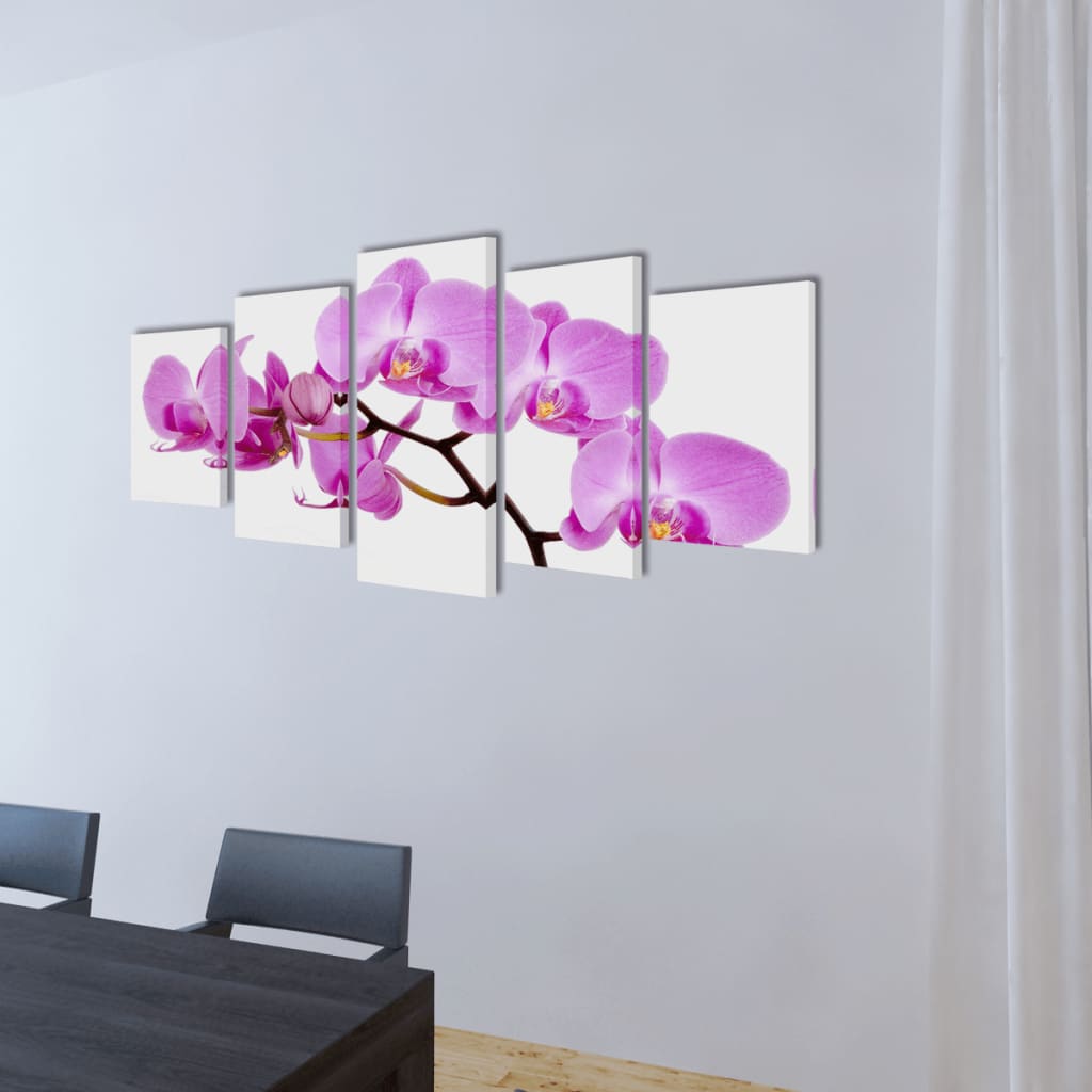 Pictures Decoration Set Orchid 100 x 50 cm