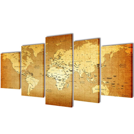 Tableaux Décoration Ensemble Carte du Monde 100 x 50 cm