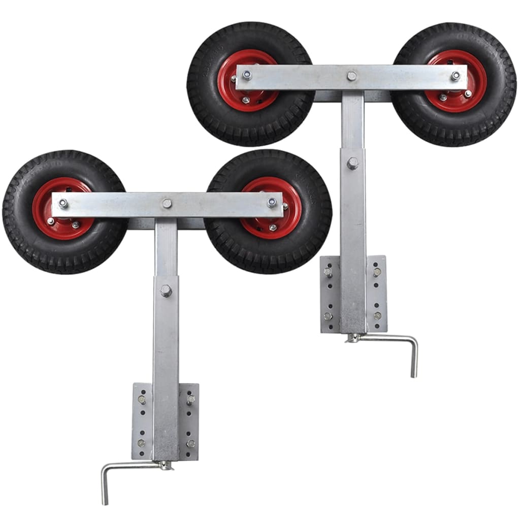 Béquilles de remorque bateau roue double, lot de 2, 59-84 cm