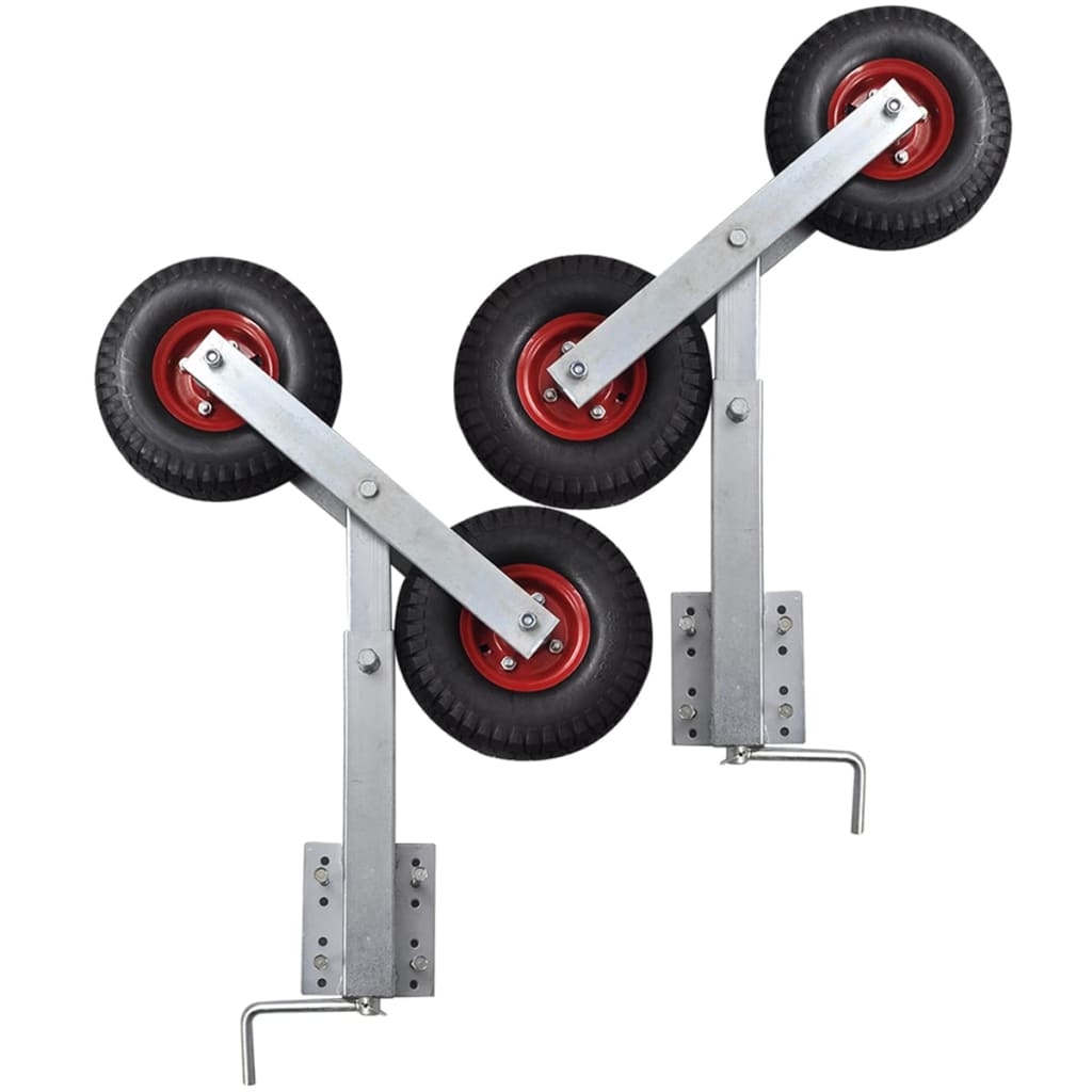 Béquilles de remorque bateau roue double, lot de 2, 59-84 cm