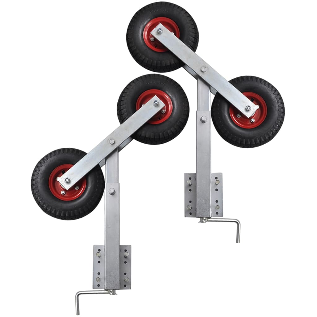 Béquilles de remorque bateau roue double, lot de 2, 59-84 cm