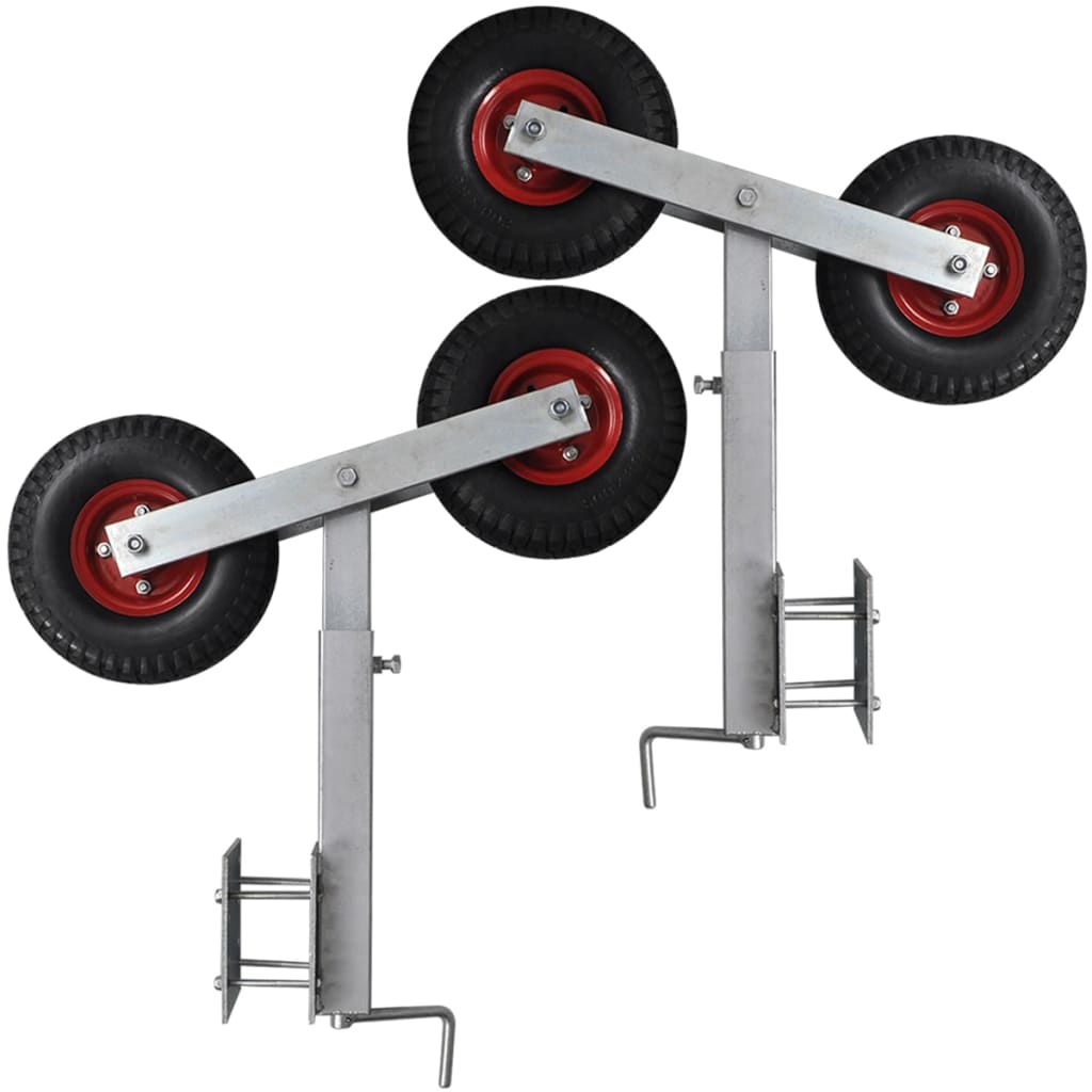 Béquilles de remorque bateau roue double, lot de 2, 59-84 cm