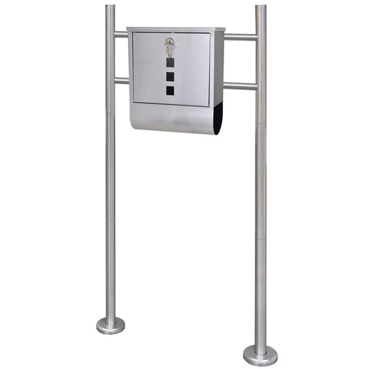 Stainless steel letterbox with stand