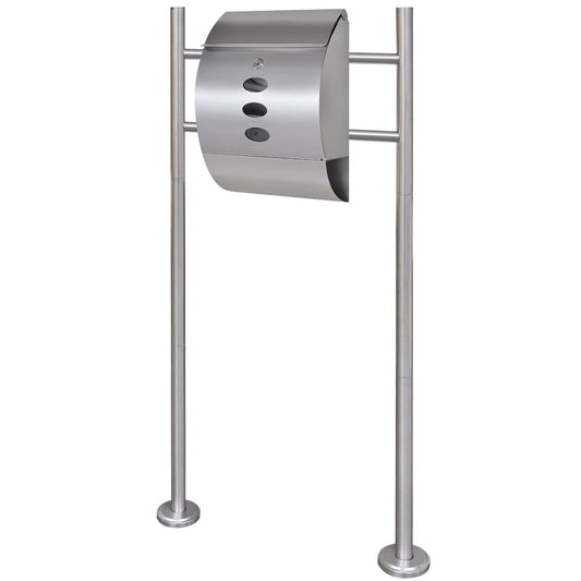 Stainless steel letterbox with stand