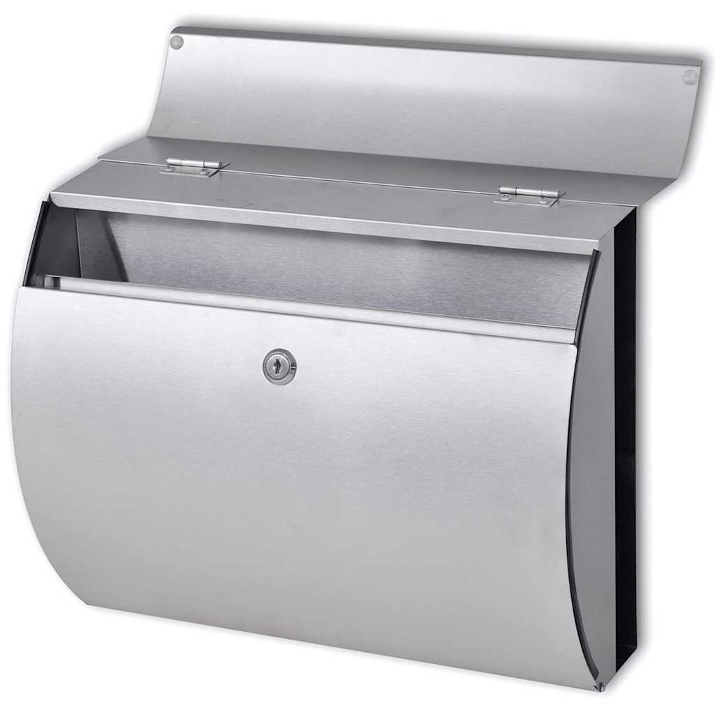 Boîte aux lettres double en inox avec support