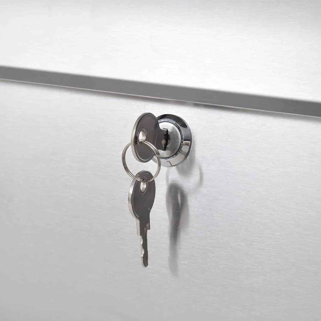 Boîte aux lettres double en inox avec support