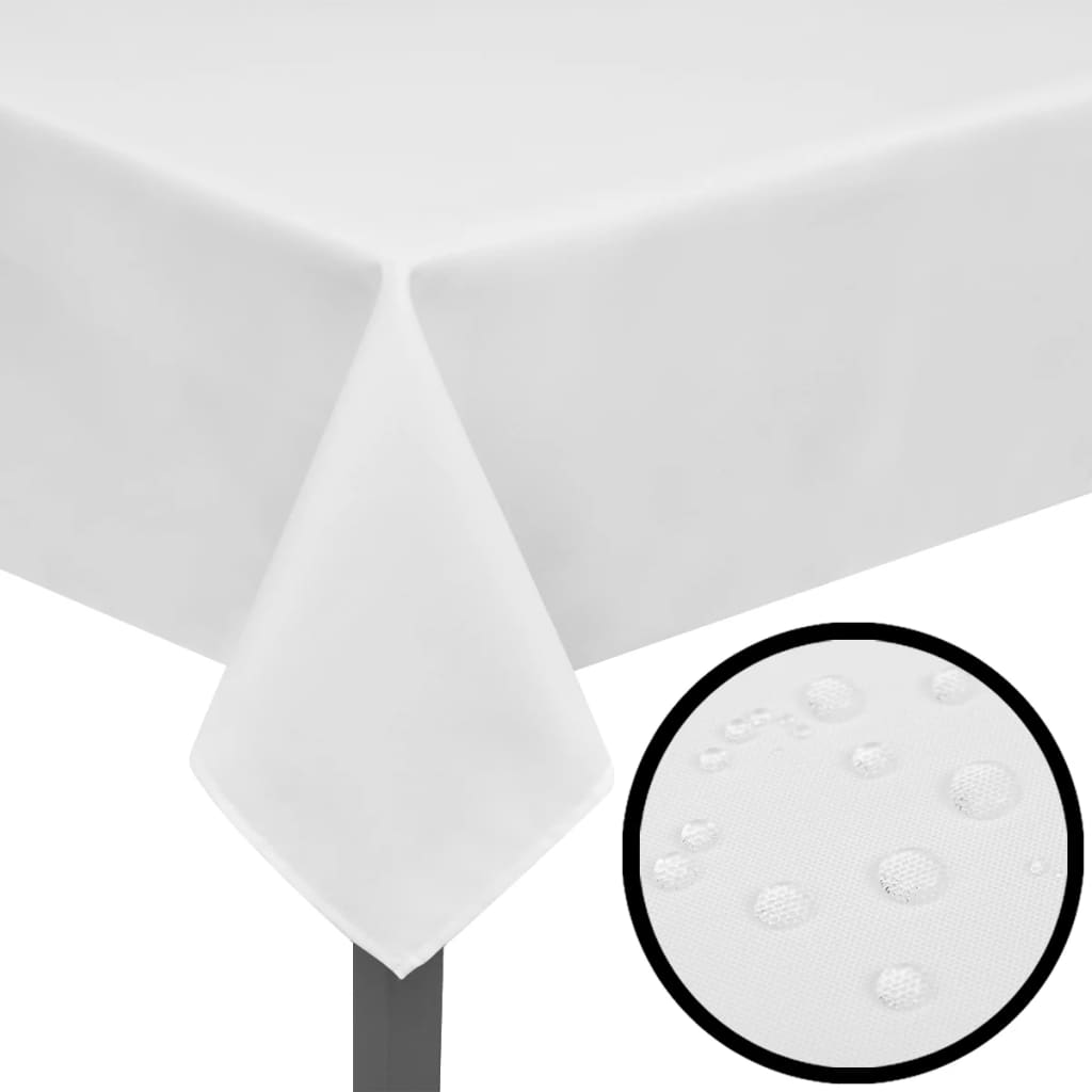 5 nappes blanches 170 x 130 cm