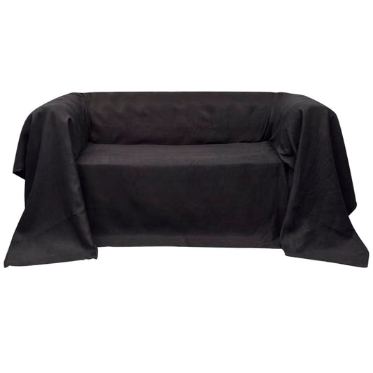 Micro-Suede Sofa Throw Bedspread Anthracite 140 x 210 cm