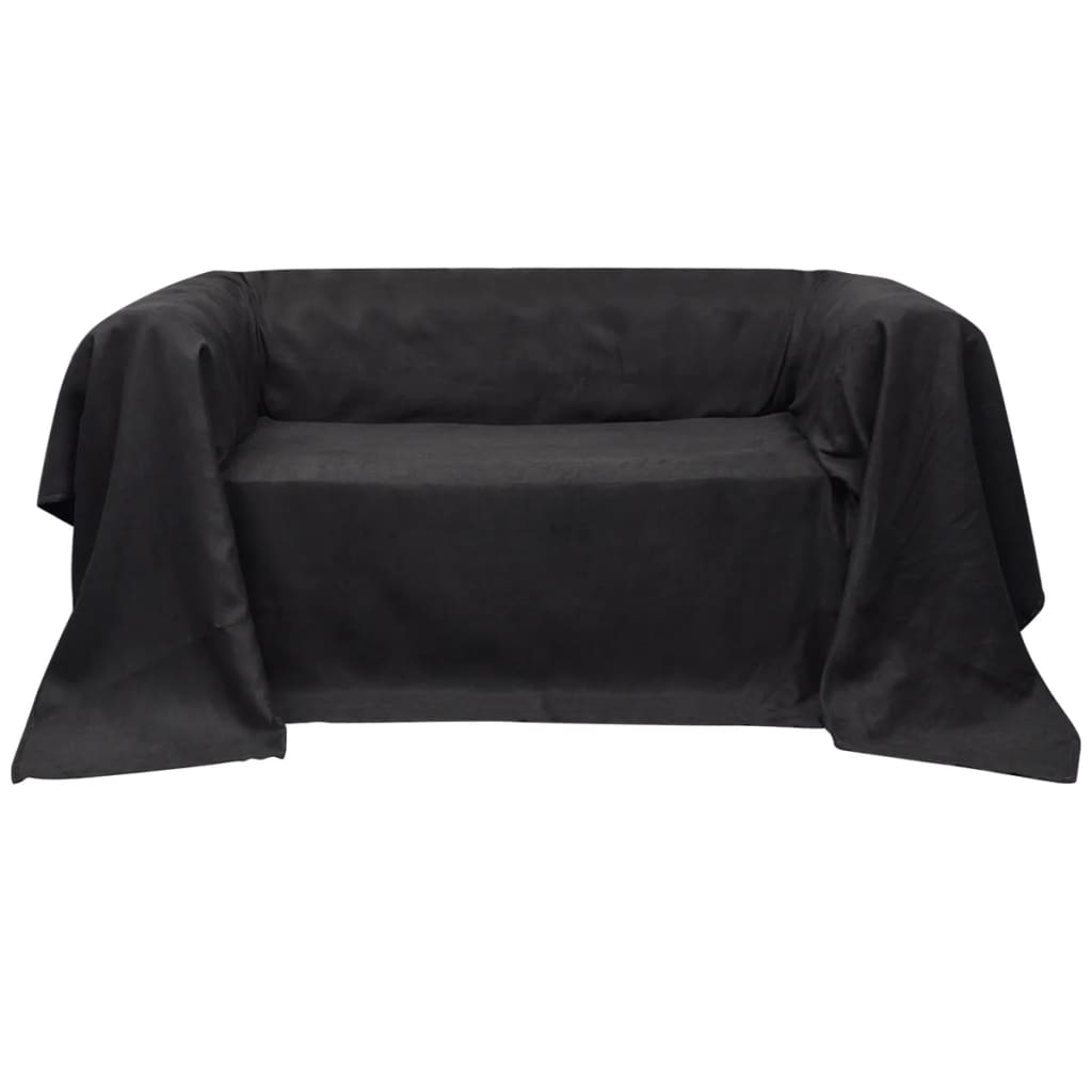 Housse de canapé en microfibre suédine anthracite 210x280 cm