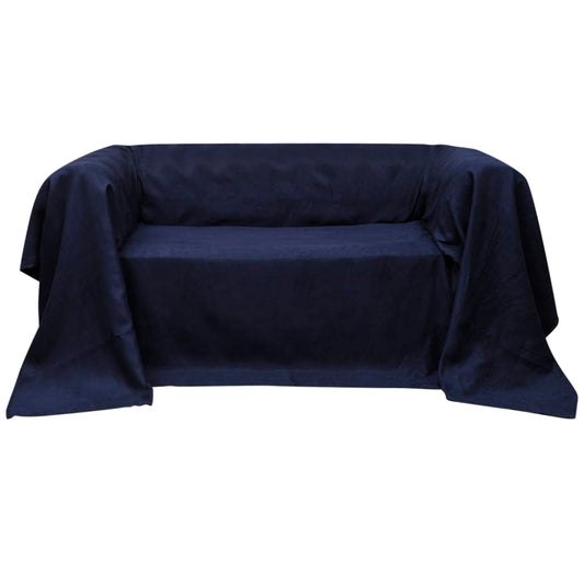 Micro-Suede Sofa Throw Blanket Navy Blue 140 x 210 cm