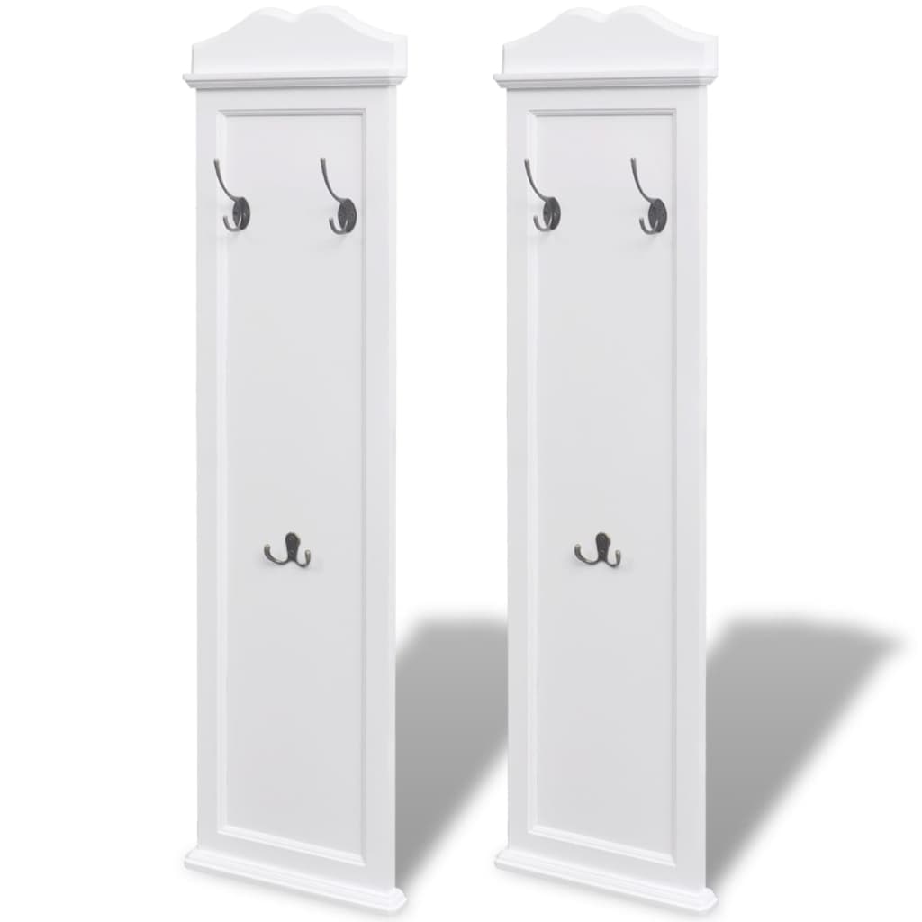 Coat Rack Panel 2 pcs. White