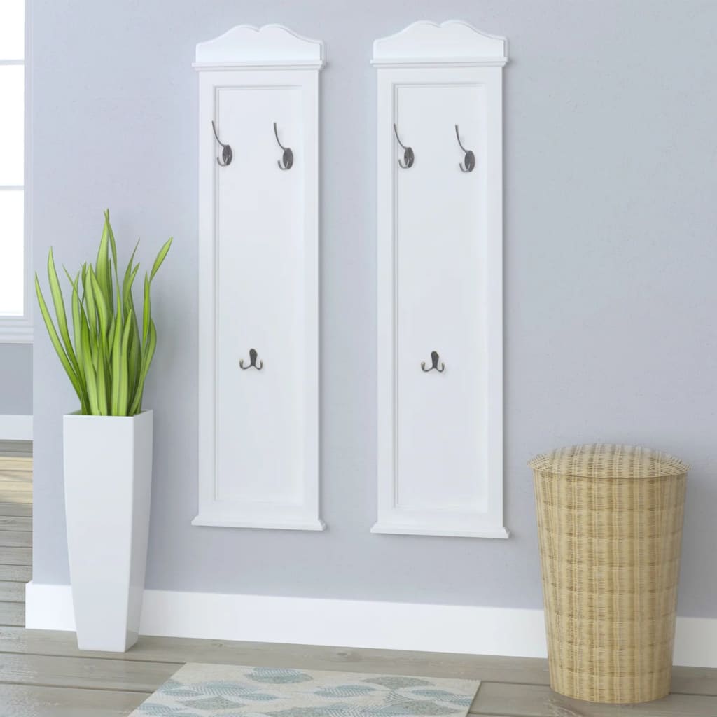 Coat Rack Panel 2 pcs. White