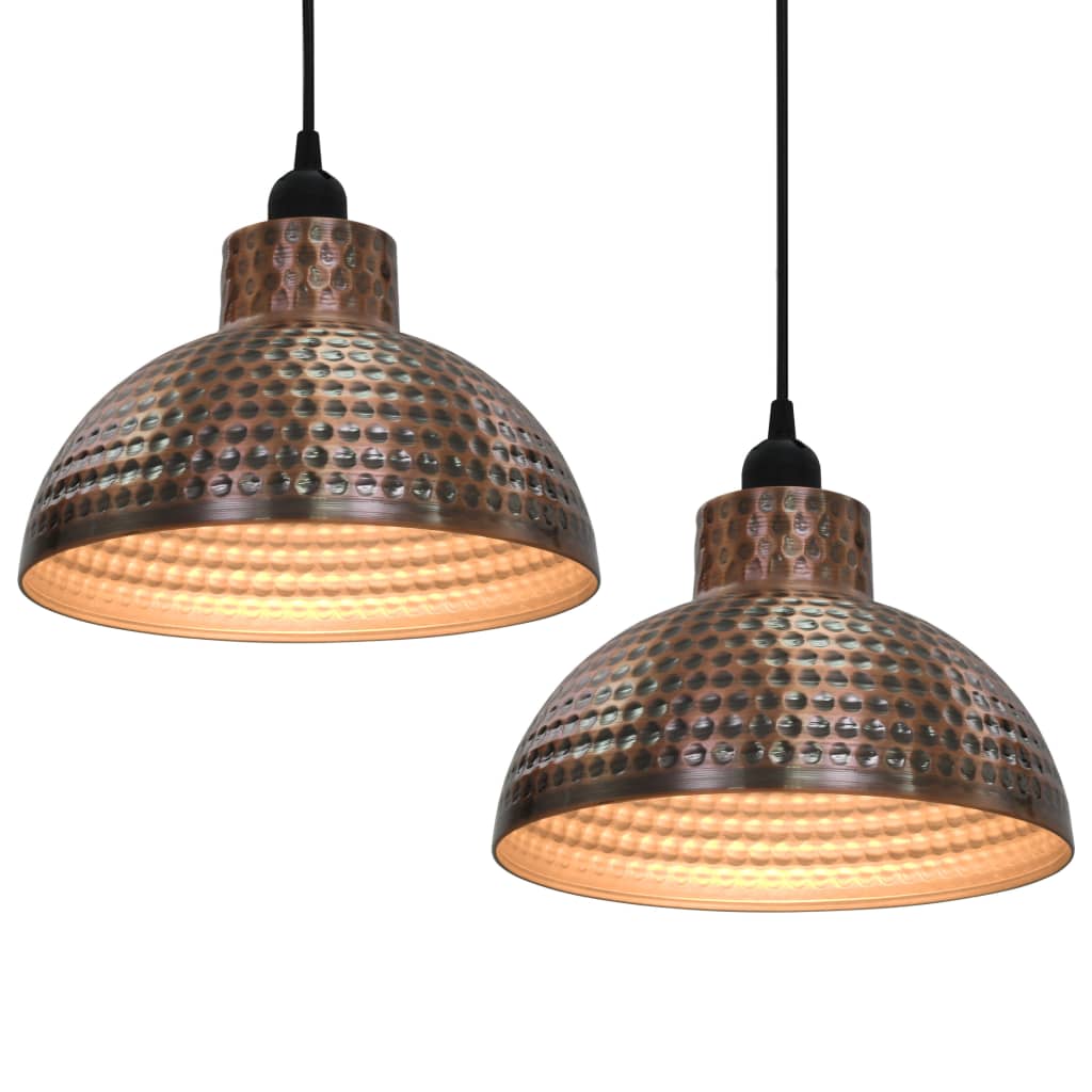 Ceiling lights 2 pcs, hemispherical, copper-coloured