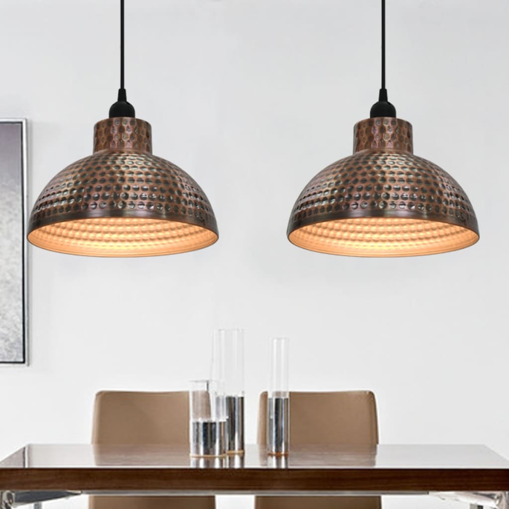 Ceiling lights 2 pcs, hemispherical, copper-coloured