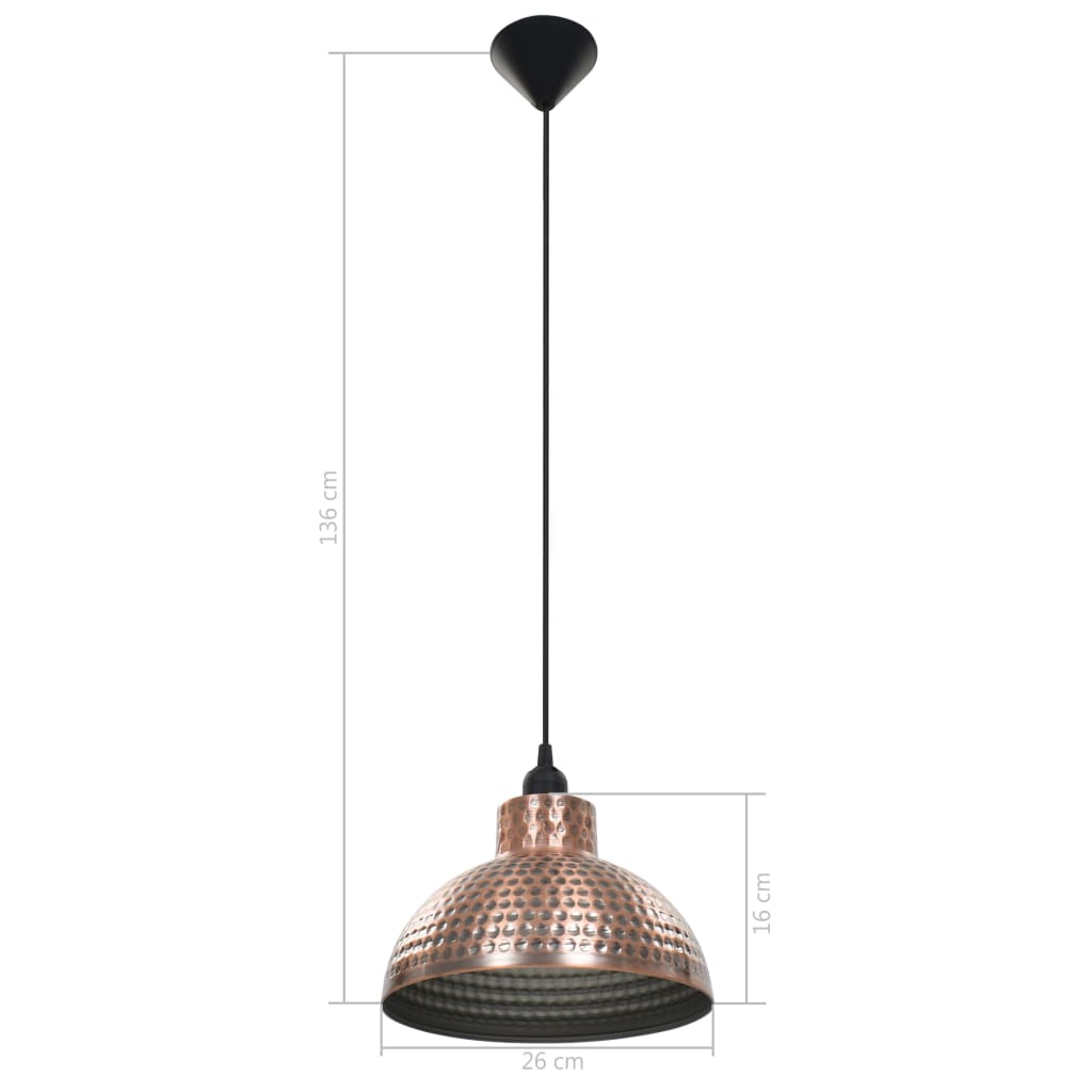 Ceiling lights 2 pcs, hemispherical, copper-coloured