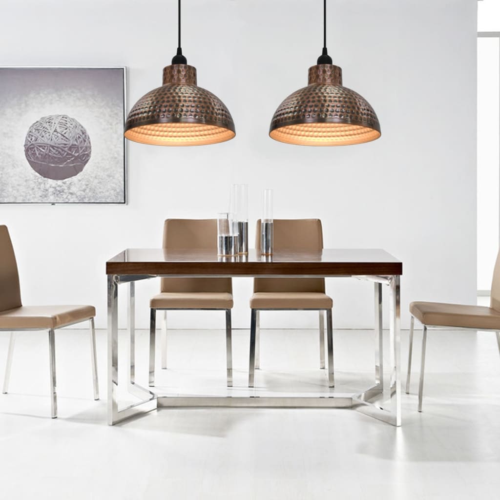 Ceiling lights 2 pcs, hemispherical, copper-coloured