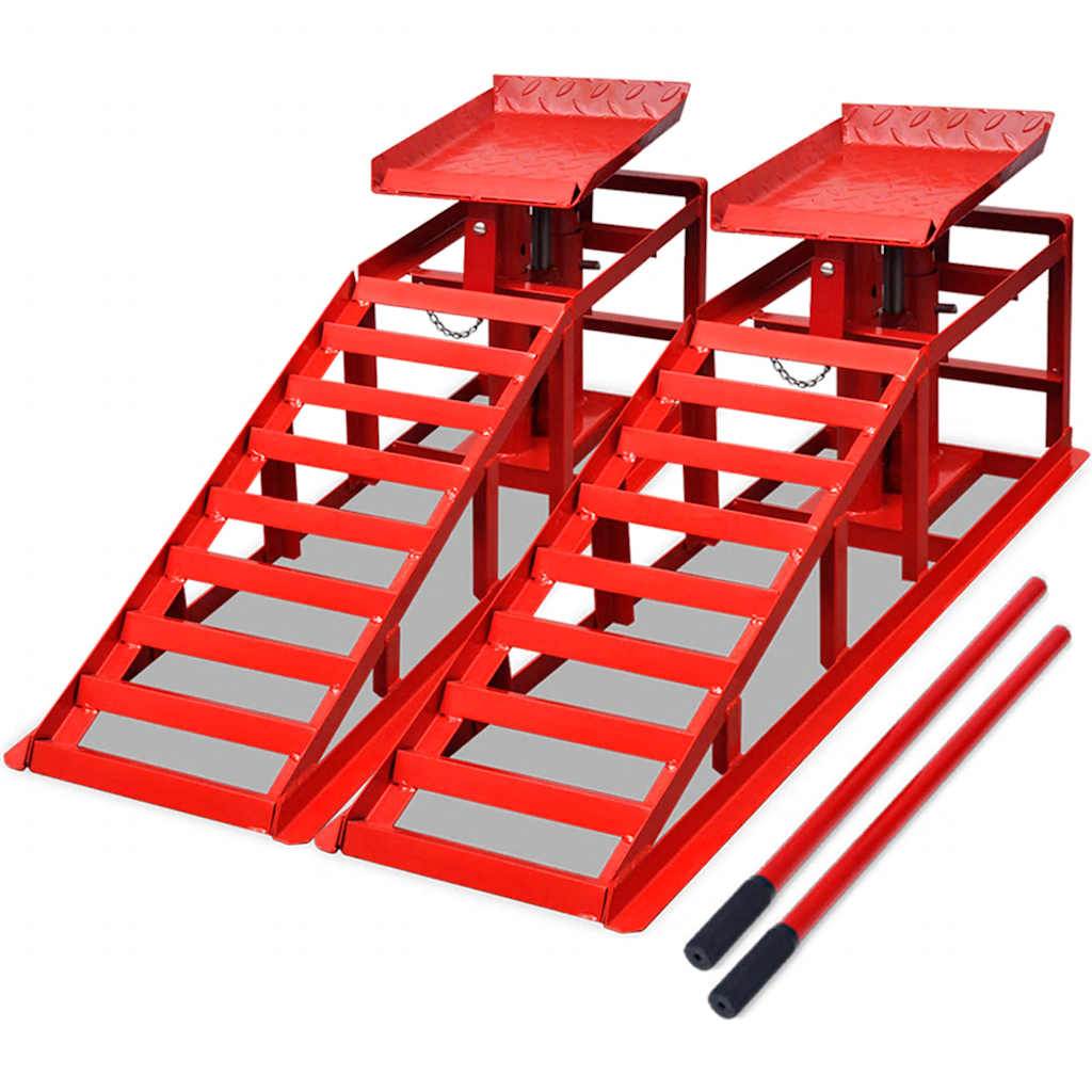 Rampes de chargement 2 pièces Rouge Acier