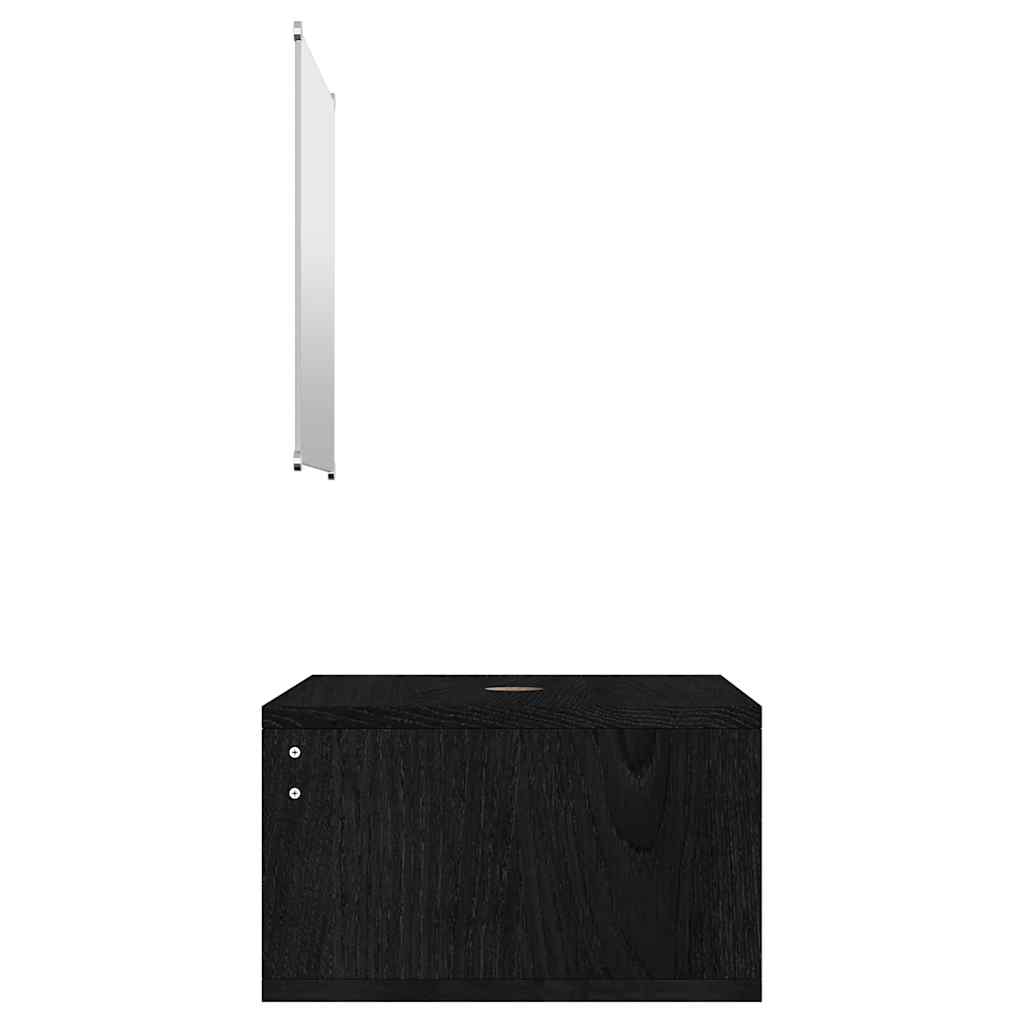 2-tlg. Badmöbel-Set Schwarz Holzwerkstoff