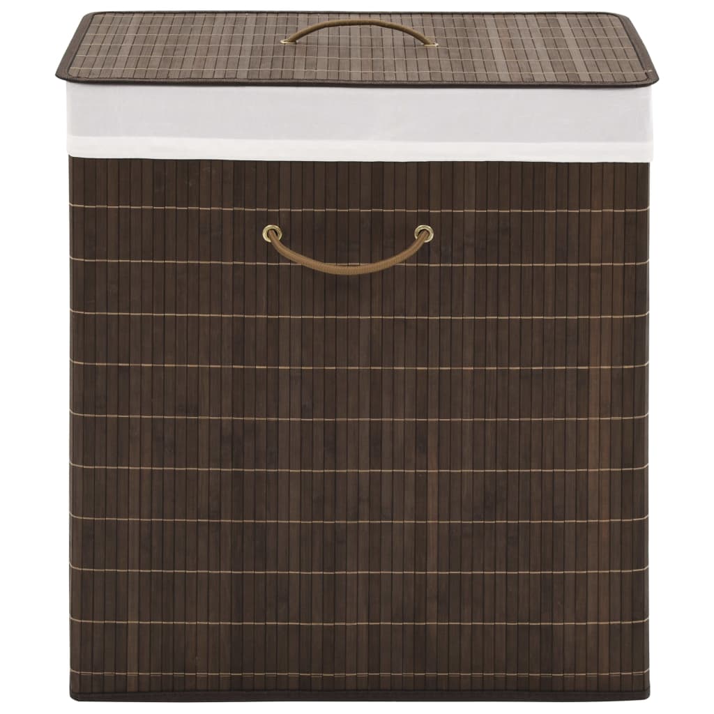 Panier à linge en bambou Rectangulaire Marron foncé