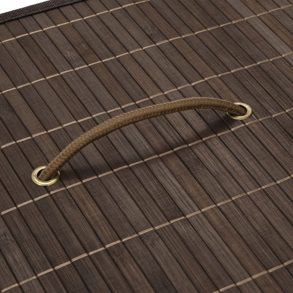 Panier à linge en bambou Rectangulaire Marron foncé
