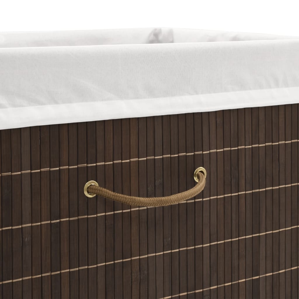 Panier à linge en bambou Rectangulaire Marron foncé