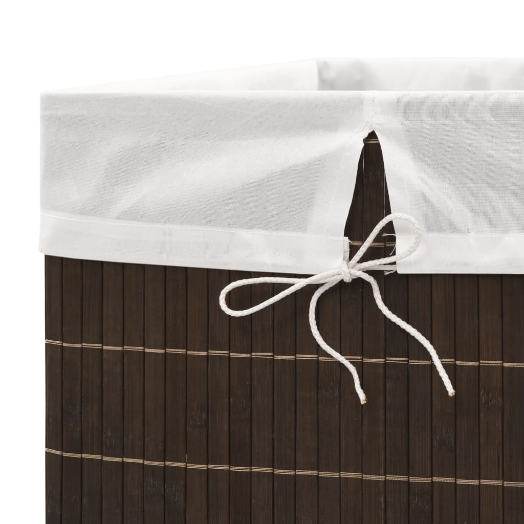 Panier à linge en bambou Rectangulaire Marron foncé
