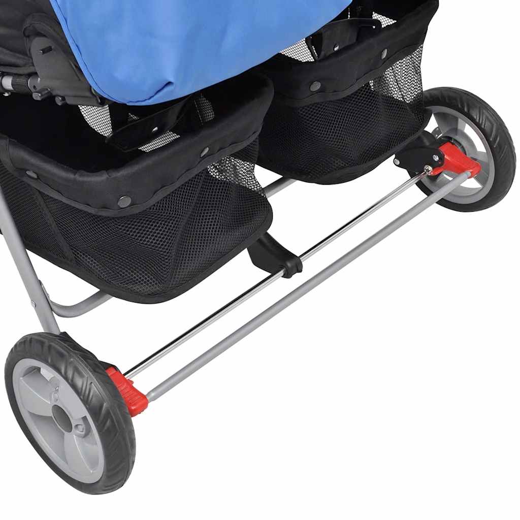 Twin Stroller Steel Blue and Black
