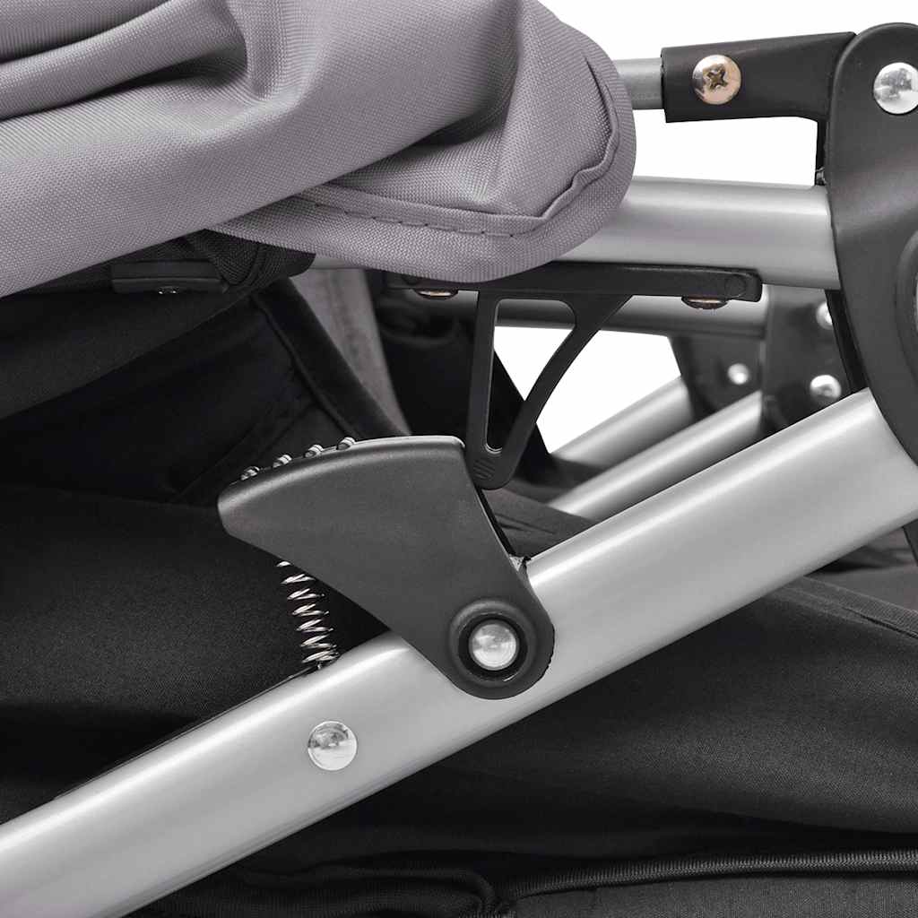 Twin Stroller Steel Grey and Black