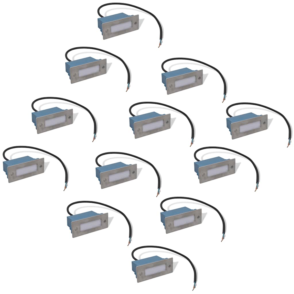 LED Recessed Wall Lights for Stairs 12 pcs. 44x111x56 mm