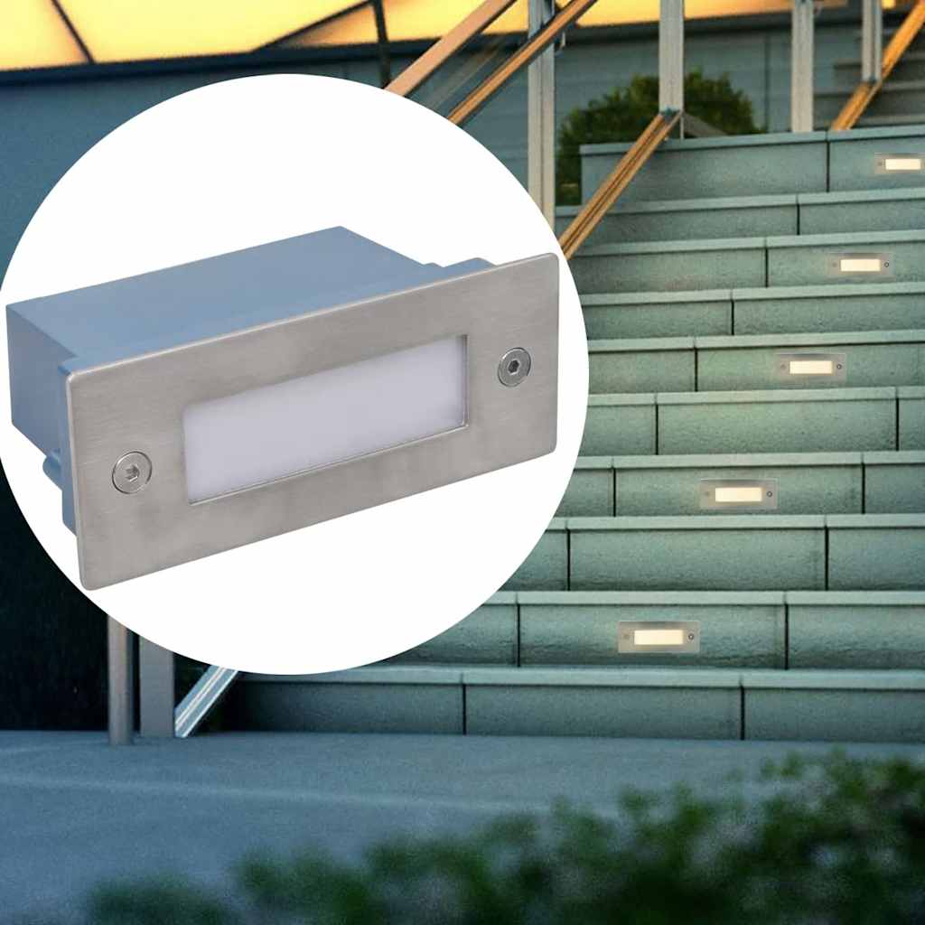 LED Recessed Wall Lights for Stairs 12 pcs. 44x111x56 mm