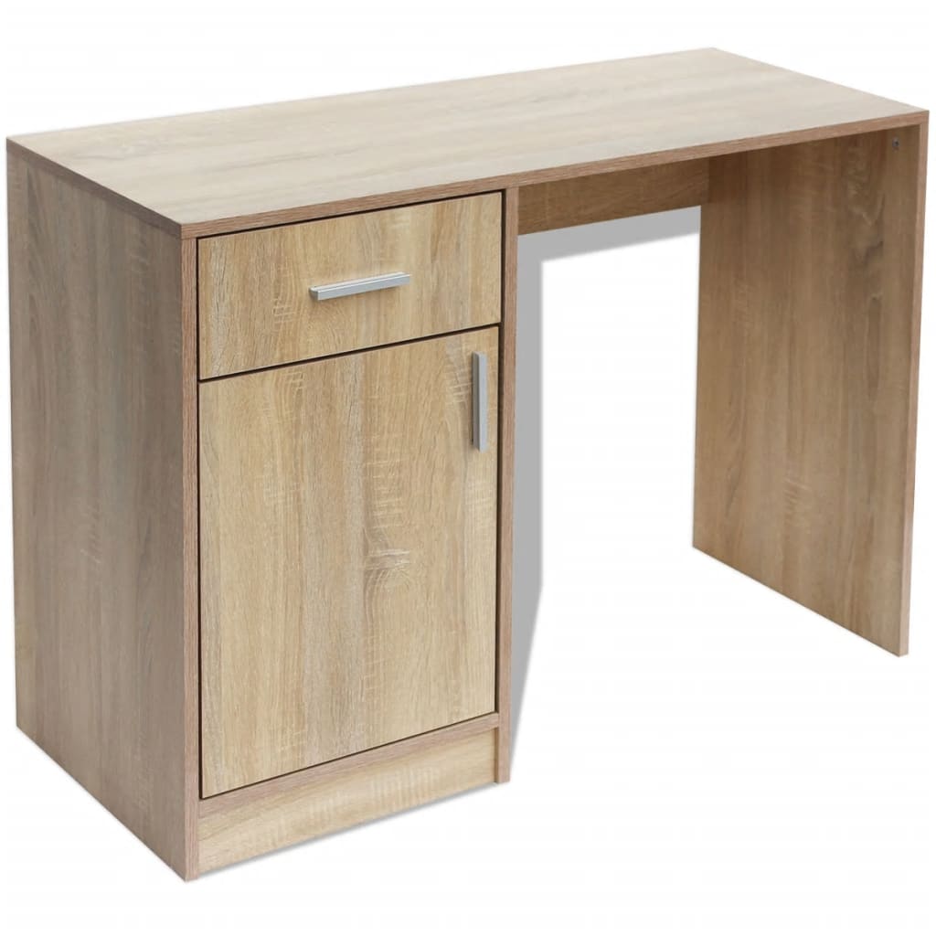 Desk with drawer and cabinet oak 100x40x73 cm