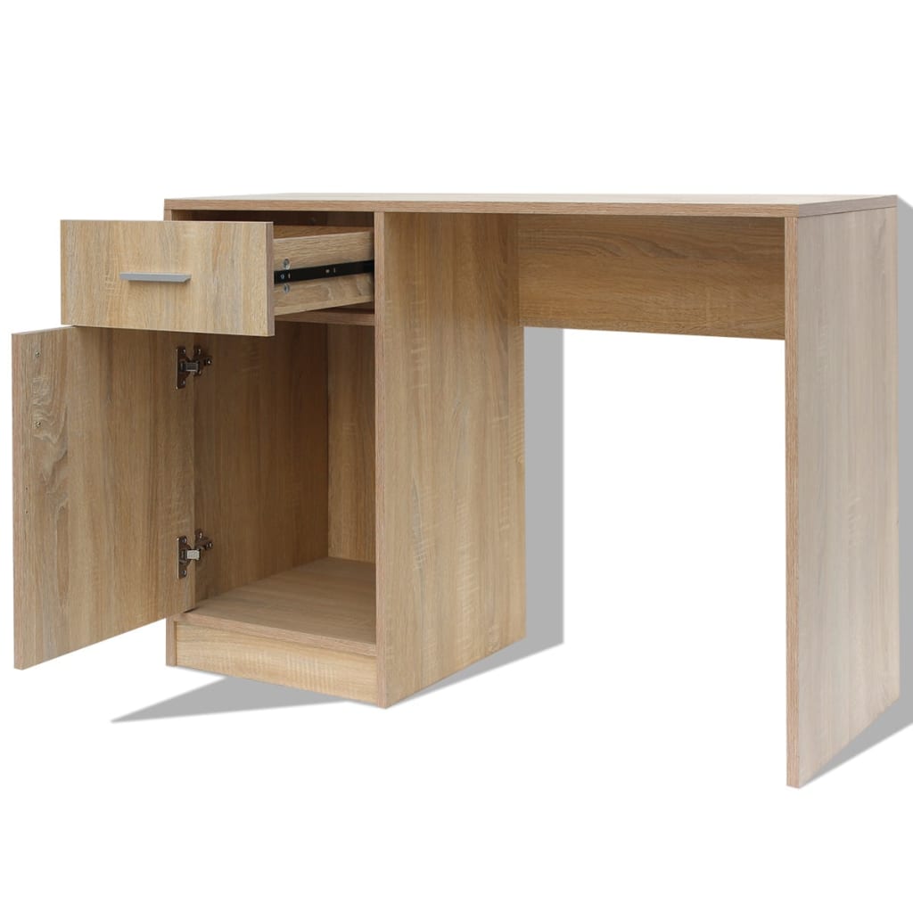 Desk with drawer and cabinet oak 100x40x73 cm