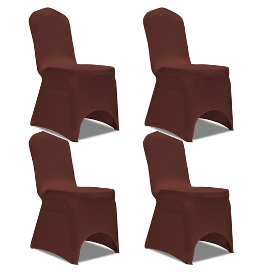 Stretch Chair Cover 4 Pieces Brown