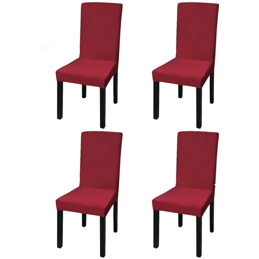 Stretch Chair Covers Straight 4 pcs. Bordeaux