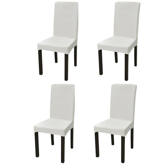 Stretch Chair Covers Straight 4 pcs. Cream