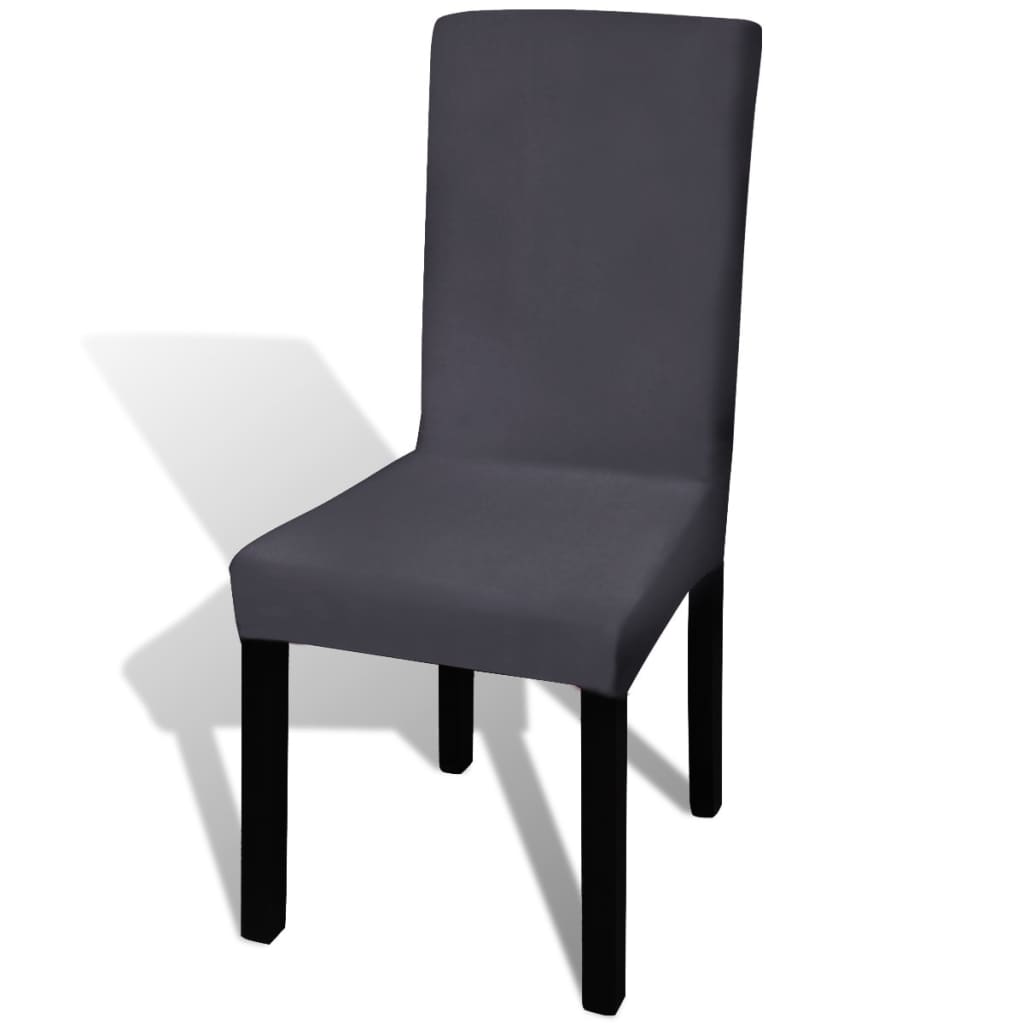 Stretch Chair Covers Straight 6 pcs. Anthracite