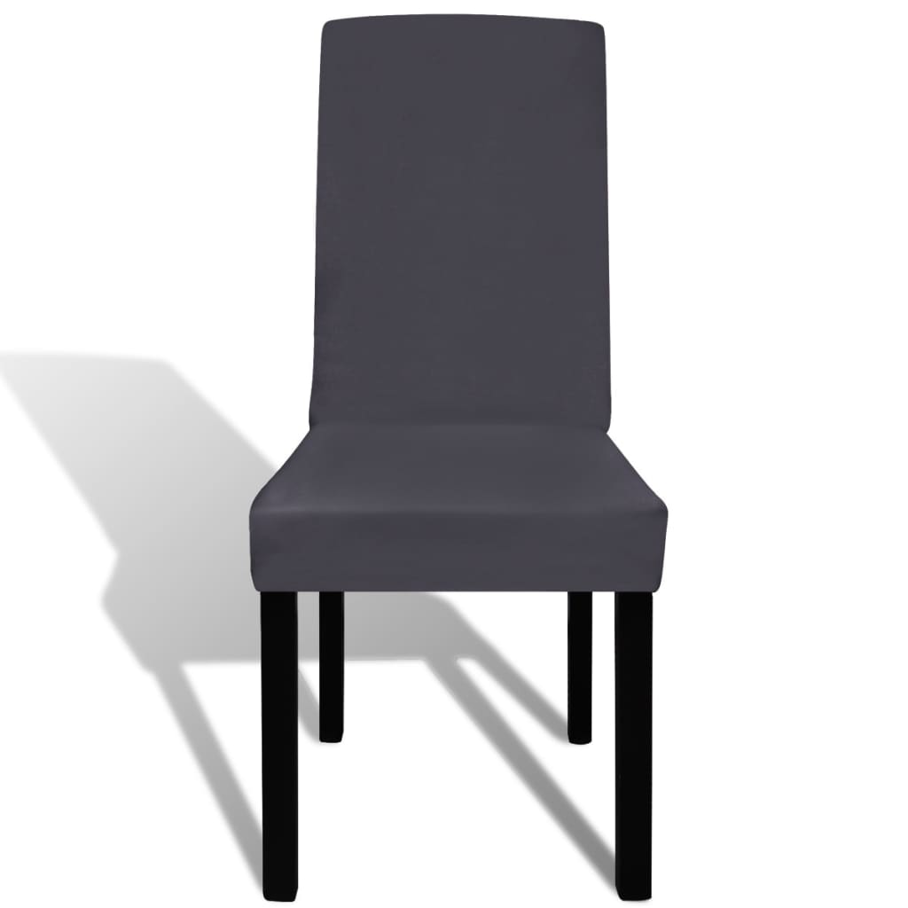 Stretch Chair Covers Straight 6 pcs. Anthracite