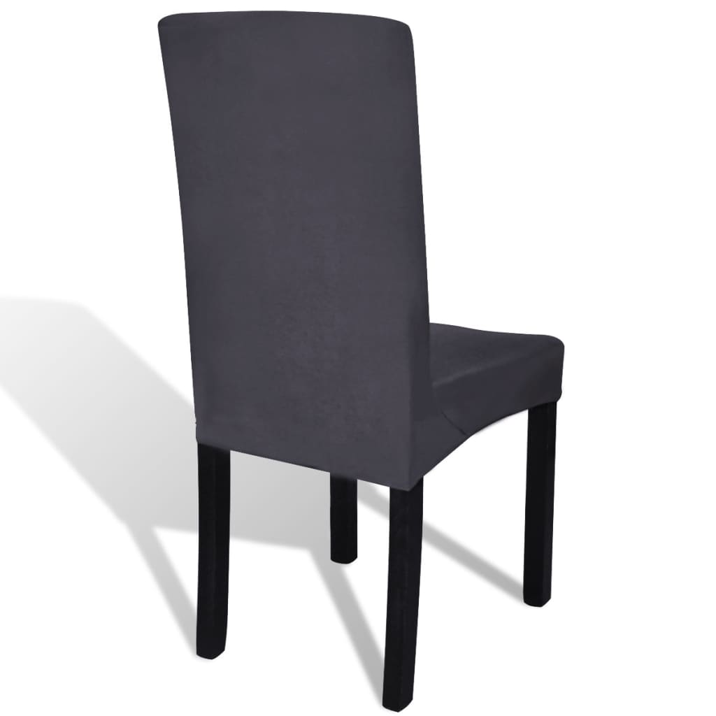 Stretch Chair Covers Straight 6 pcs. Anthracite
