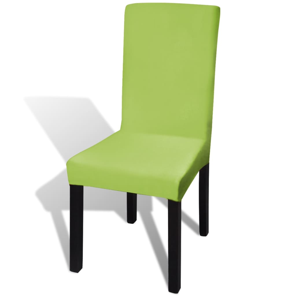 Stretch Chair Covers Straight 6 pcs. Green
