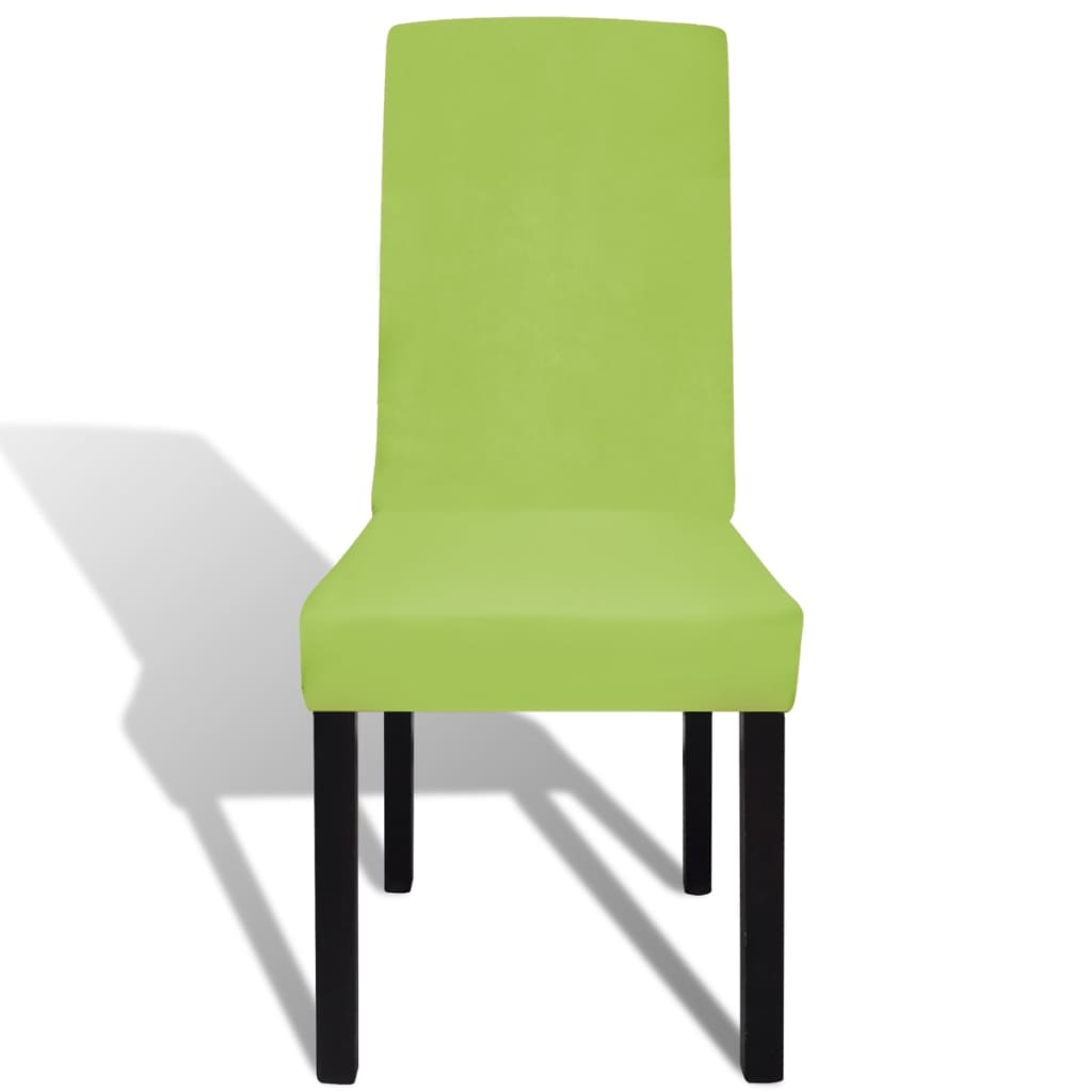 Stretch Chair Covers Straight 6 pcs. Green