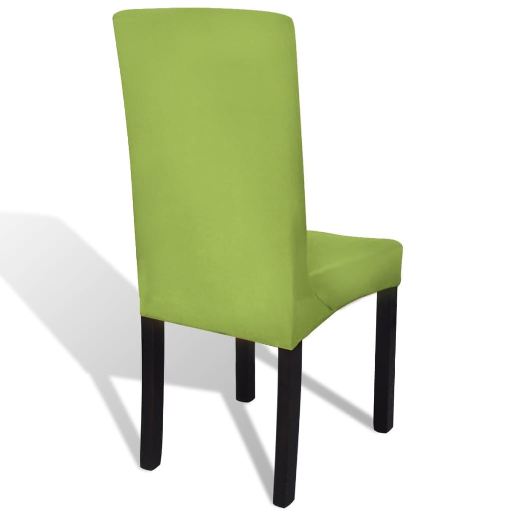 Stretch Chair Covers Straight 6 pcs. Green