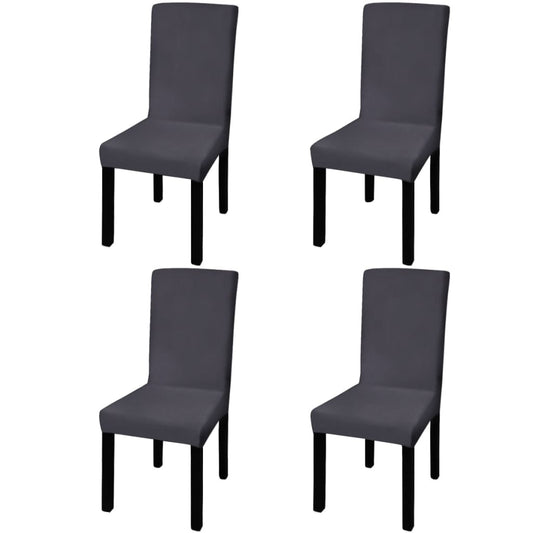 Stretch Chair Covers Straight 4 pcs. Anthracite