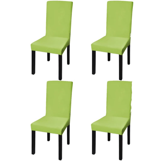 Stretch Chair Covers Straight 4 Pcs. Green